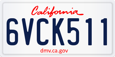 CA license plate 6VCK511