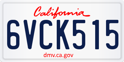 CA license plate 6VCK515