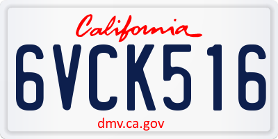 CA license plate 6VCK516