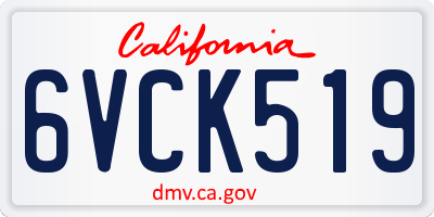 CA license plate 6VCK519