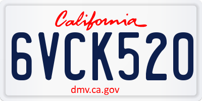 CA license plate 6VCK520
