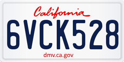 CA license plate 6VCK528