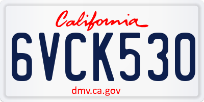 CA license plate 6VCK530