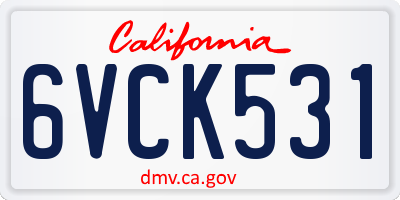 CA license plate 6VCK531