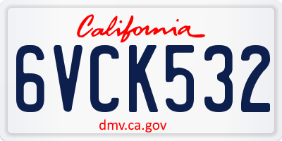 CA license plate 6VCK532