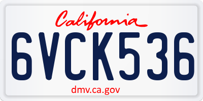 CA license plate 6VCK536
