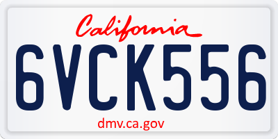 CA license plate 6VCK556