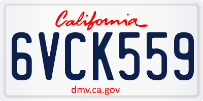 CA license plate 6VCK559