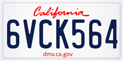 CA license plate 6VCK564