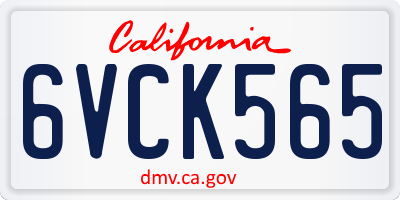 CA license plate 6VCK565