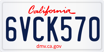 CA license plate 6VCK570