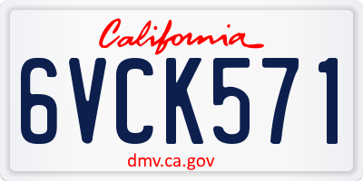 CA license plate 6VCK571
