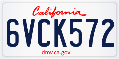 CA license plate 6VCK572