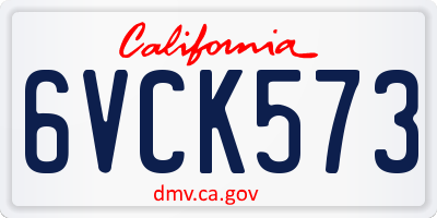 CA license plate 6VCK573