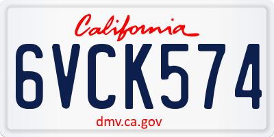CA license plate 6VCK574