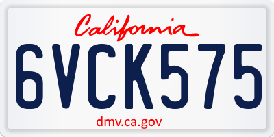 CA license plate 6VCK575