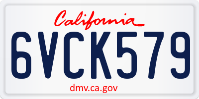 CA license plate 6VCK579