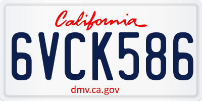 CA license plate 6VCK586