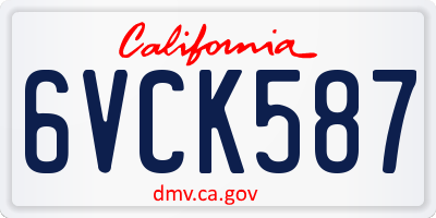 CA license plate 6VCK587