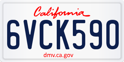 CA license plate 6VCK590