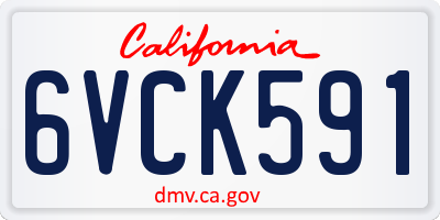 CA license plate 6VCK591