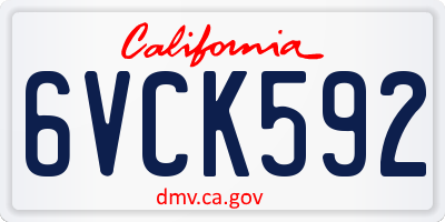CA license plate 6VCK592