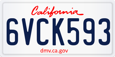CA license plate 6VCK593