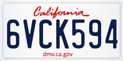 CA license plate 6VCK594