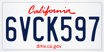 CA license plate 6VCK597