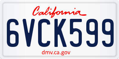CA license plate 6VCK599
