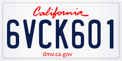 CA license plate 6VCK601