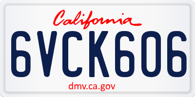 CA license plate 6VCK606