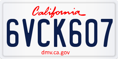CA license plate 6VCK607