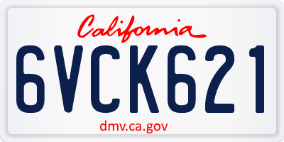 CA license plate 6VCK621