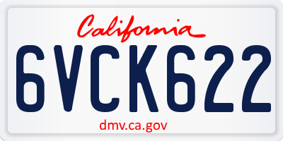 CA license plate 6VCK622