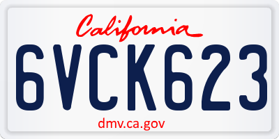 CA license plate 6VCK623