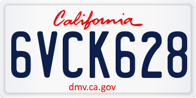 CA license plate 6VCK628
