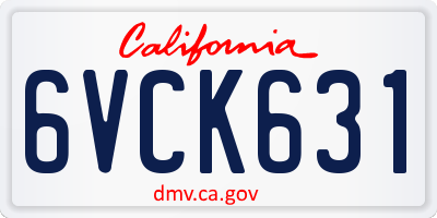 CA license plate 6VCK631