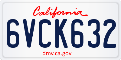 CA license plate 6VCK632