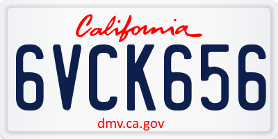 CA license plate 6VCK656