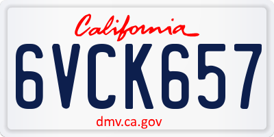 CA license plate 6VCK657