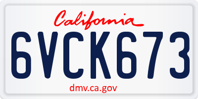 CA license plate 6VCK673