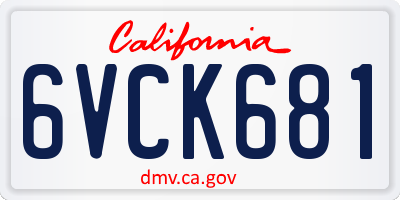 CA license plate 6VCK681
