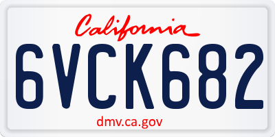 CA license plate 6VCK682