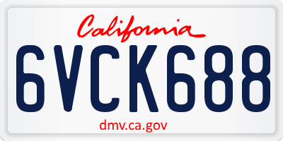 CA license plate 6VCK688