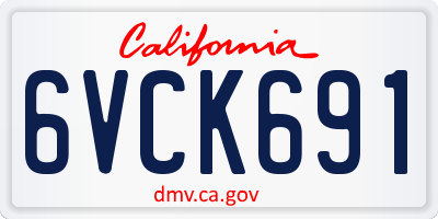 CA license plate 6VCK691