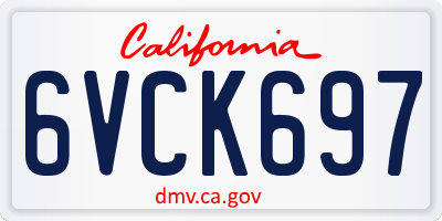 CA license plate 6VCK697