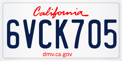 CA license plate 6VCK705