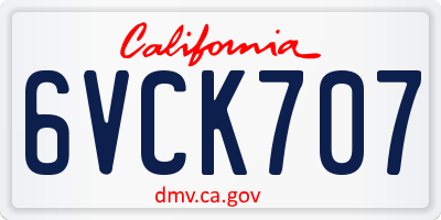 CA license plate 6VCK707