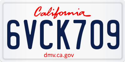 CA license plate 6VCK709